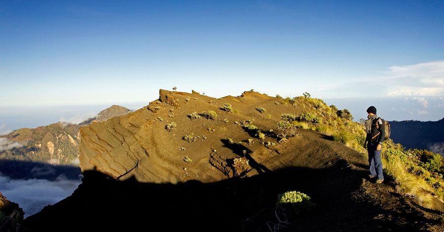 crater rim plawangan sembalun altitude 2900 m of mount Rinjani