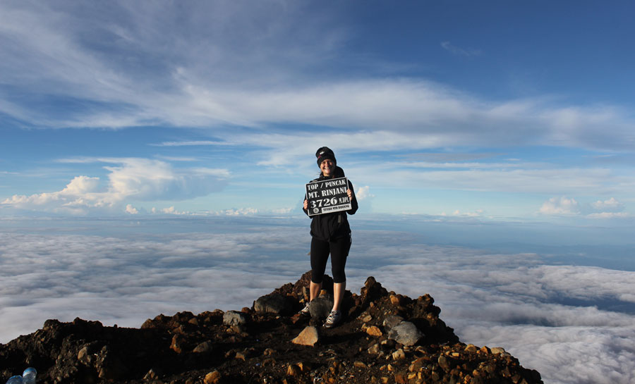 Peak of Mount Rinjani an altitude 3.726 m asl