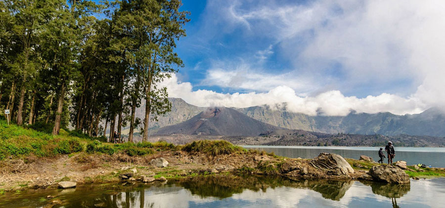 Lake Segara Anak an altitude 2641 meter of Mount Rinjani